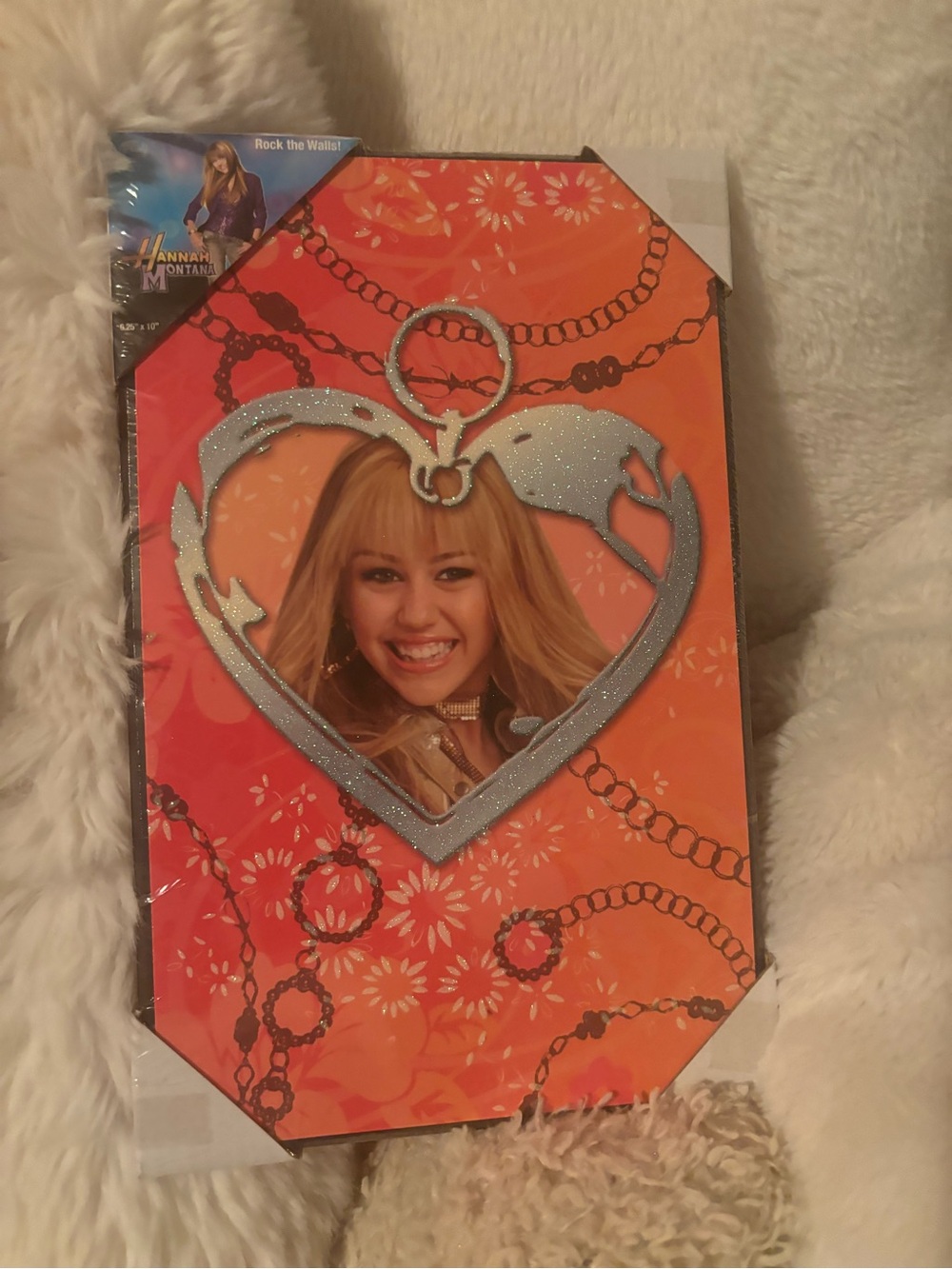 Hannah Montana Orange Heart Wall Frame with Silver Accent